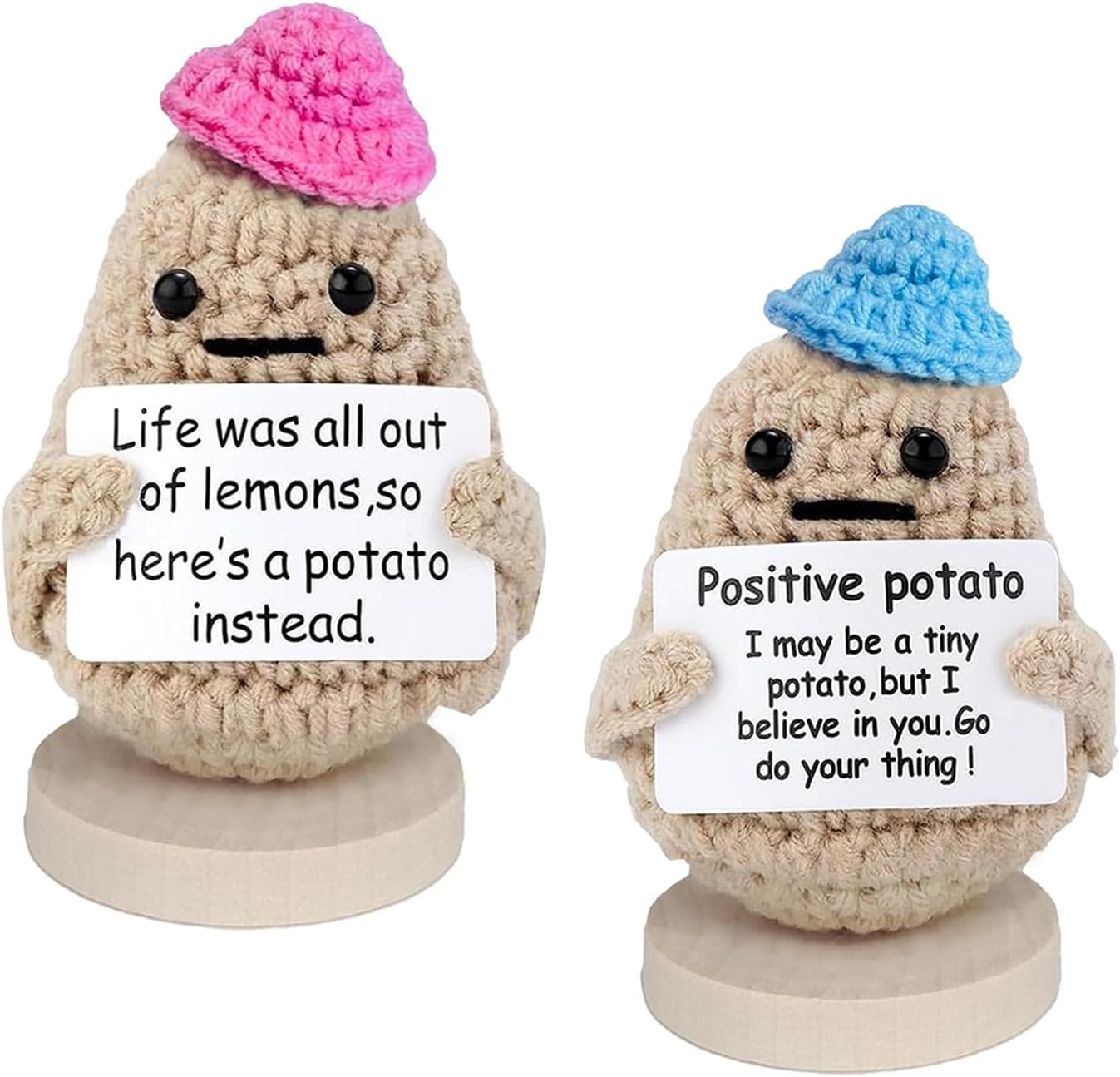 FONBAY Funny Positive Potato, 2pcs Cute Crochet Positive Potato Doll w –  Everyday Stuff Shopline